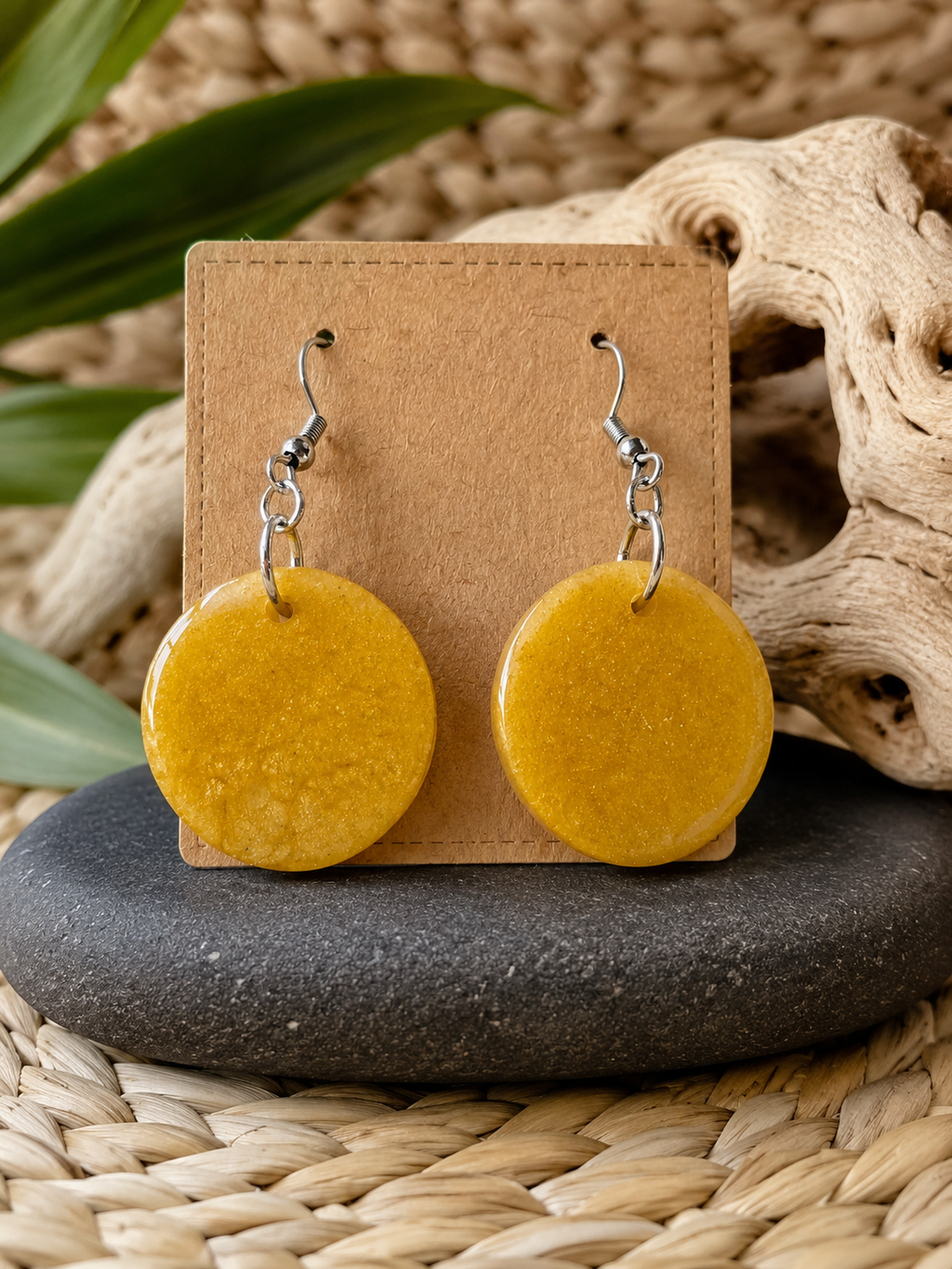 Gold ‘Te Rā’ Resin Earrings
