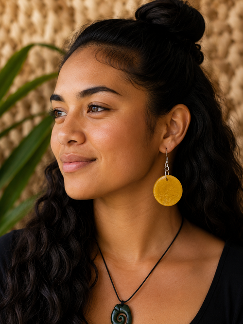 Gold ‘Te Rā’ Resin Earrings