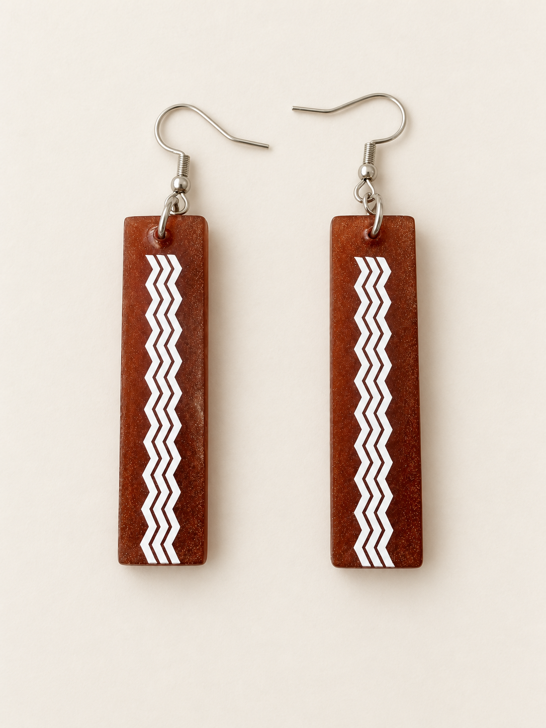 Brown Rectangle ¨KaoKao¨ Earrings