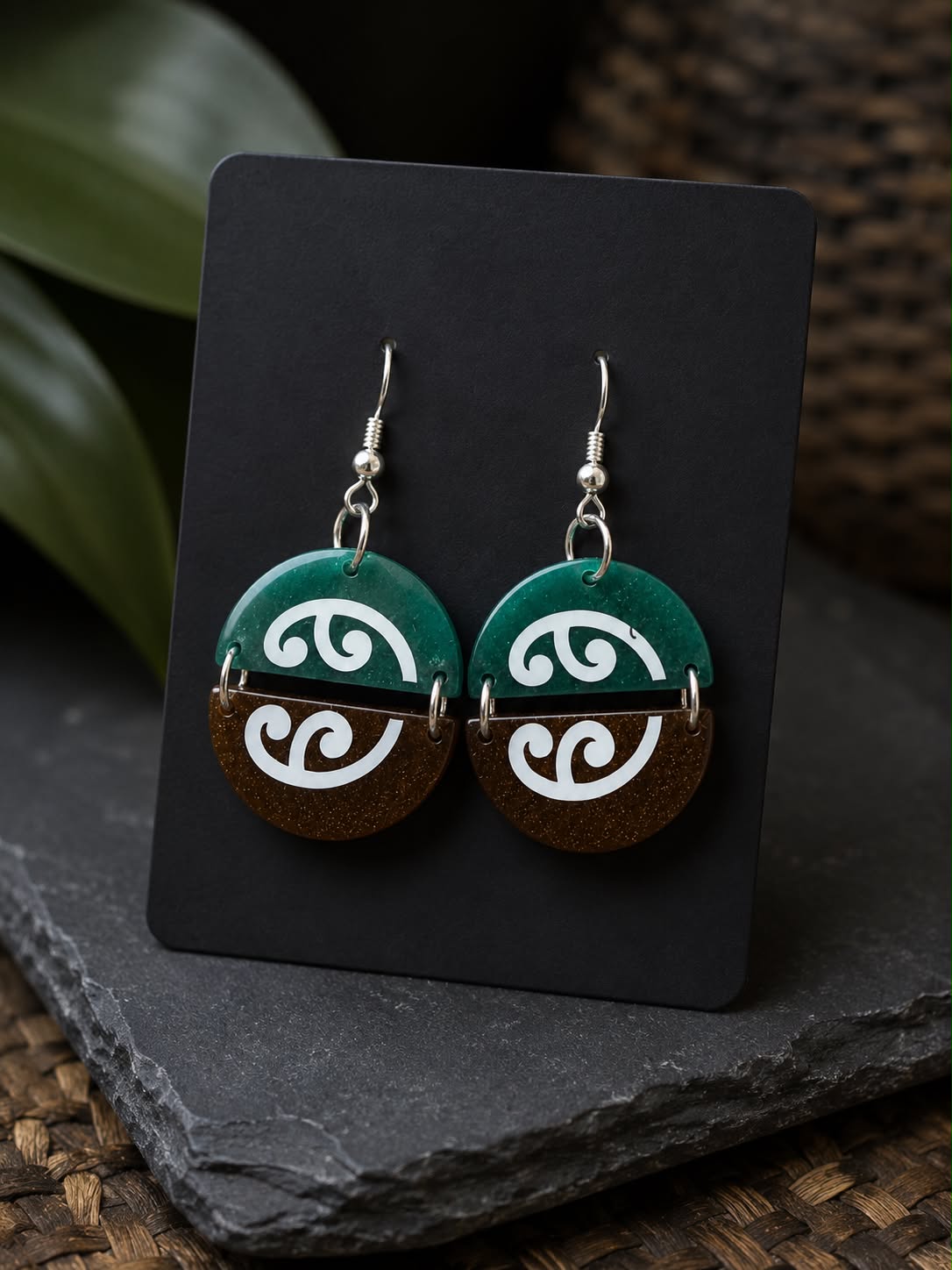 Resin Earrings Set Ranginui and Papatuanuku
